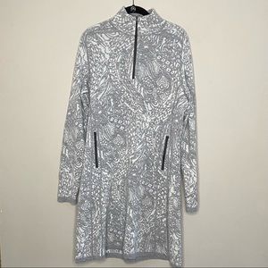 Title Nine Gray and White Patterned Dress